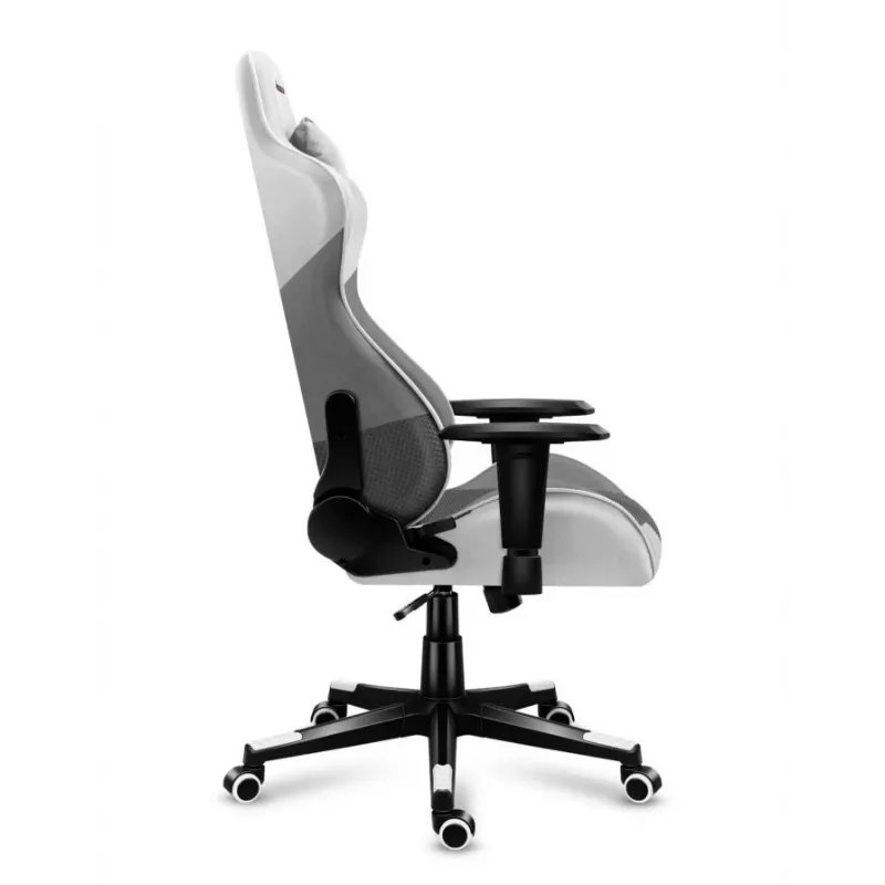 Cadeira gaming Huzaro Force 6.2 tipo balde (assento concha) cinzenta, branca