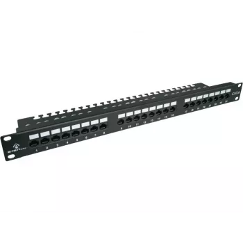 Patch panel Alantec PK001 24 portas UTP Cat.6 1U 19 polegadas – 24x RJ45, U/UTP (UTP), preto