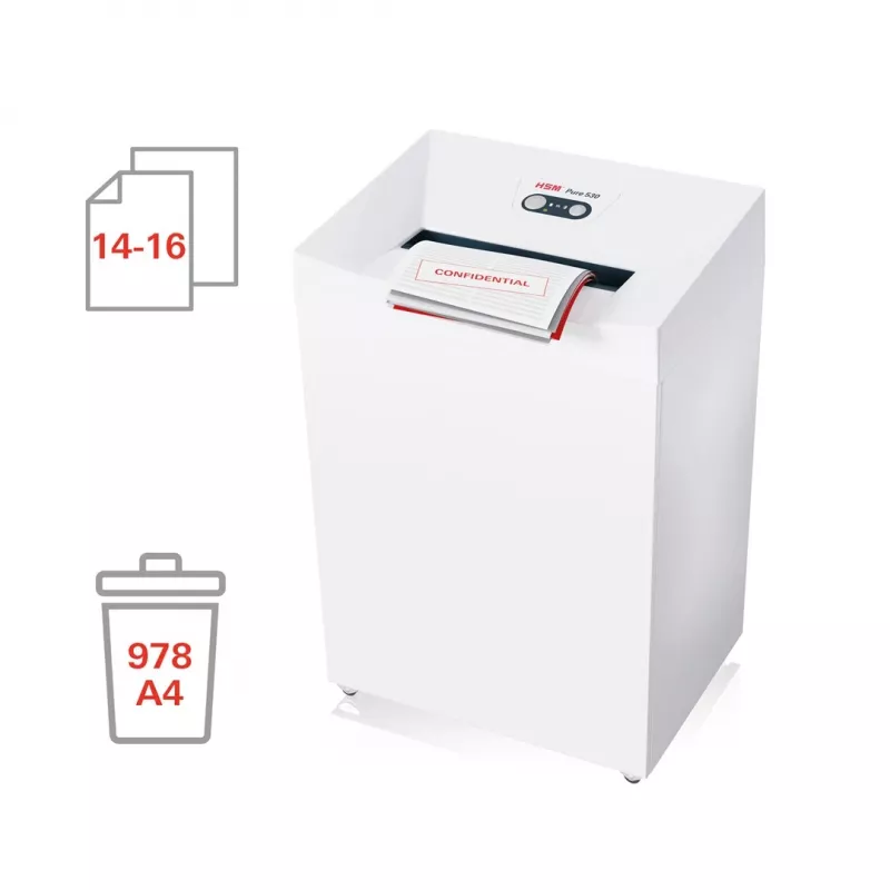 Destruidora de documentos HSM Pure 530 corte em partículas 30 cm 55 dB