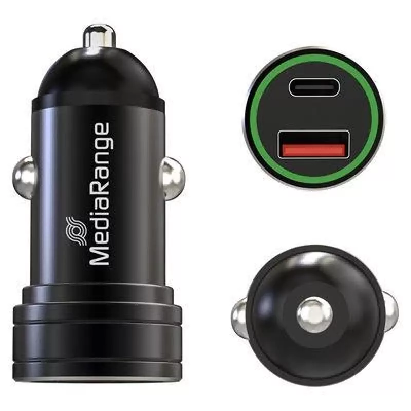 Carregador para dispositivos móveis MediaRange MRMA120 carregamento rápido preto