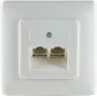 Tomada de ligação telefónica de parede ShiverPeaks S/CONN 8/8 - 8/8 com 2 portas de linha e moldura metálica para instalação encastrada (74241-)