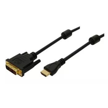 Logilink - Cabo adaptador - HDMI fêmea para DVI-D macho - 5 m - isolamento duplo - preto (CH0015)