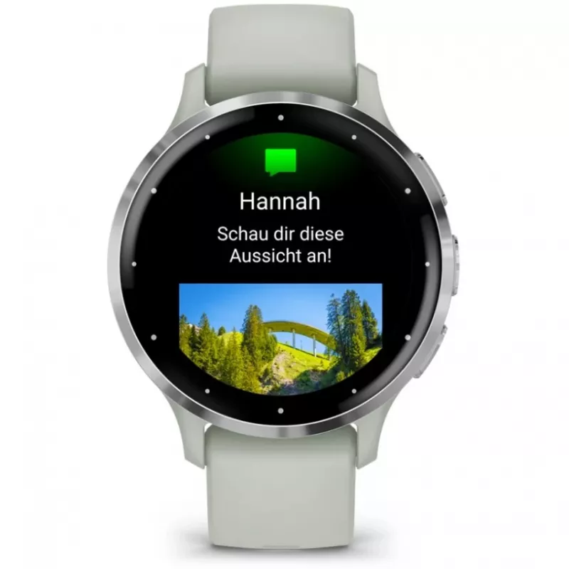 Garmin Venu 3S 3,05 cm (1,2 polegadas) AMOLED 41 mm Digital 390 x 390 píxeis Ecrã tátil cinzento, prateado Wi-Fi GPS (satélite)