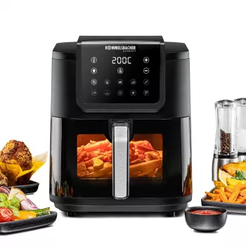 Fritadeira de ar quente Rommelsbacher FRH 1700 Single 8 L aparelho de bancada 1700 W com 10 programas e visor LED