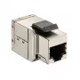 Conector Keystone Inline Cat6 Blindado 8 unid., EQUIP — Formato Plano, RJ-45, 17×35,5×24,4 mm, prateado