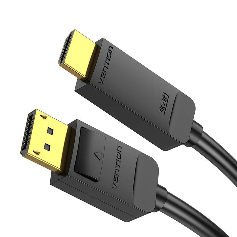 Adaptador de cabo DisplayPort para HDMI Vention HAGBH, 2 m, preto, 7 mm de diâmetro