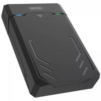 Caixa para HDD/SSD Unitek Y-3035 — SATA 2,5/3,5 polegadas, USB 3.2 Gen 1 (USB Type-B), 6 Gbit/s, preto, adaptador AC