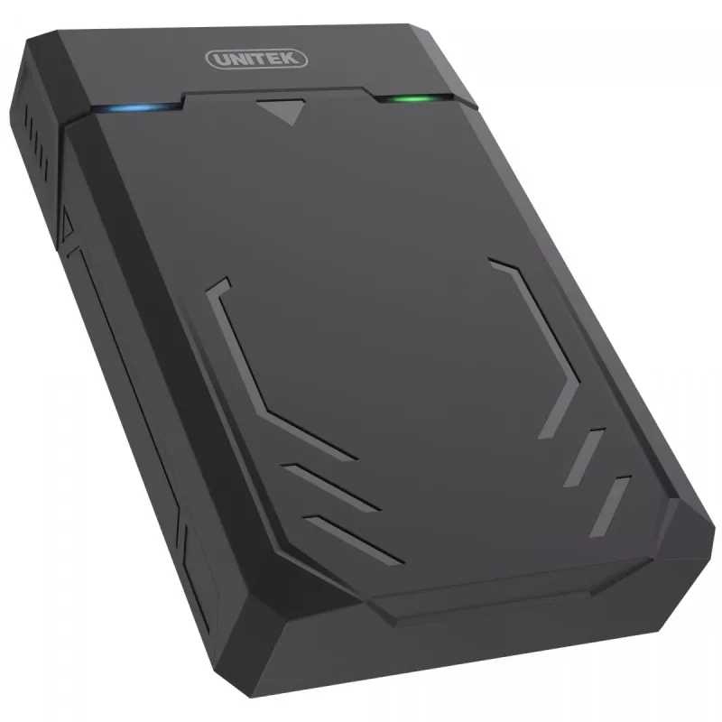 Caixa para HDD/SSD Unitek Y-3035 — SATA 2,5/3,5 polegadas, USB 3.2 Gen 1 (USB Type-B), 6 Gbit/s, preto, adaptador AC