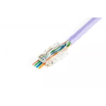 Ficha modular RJ45 DIGITUS (8P8C) Pass-through, CAT 5e, não blindada, AWG 26-24, 100 peças (X-ML-5U-EZ)