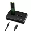 Estação de acoplagem Qoltec 50310 para 2x SSD M.2 SATA NGFF USB Type-C