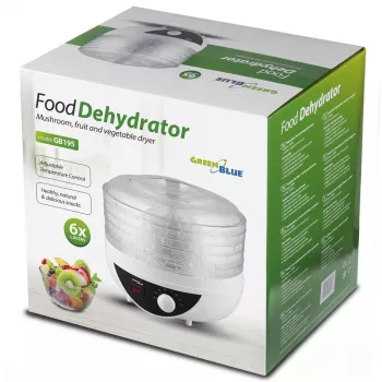Desidratador de cogumelos, legumes e fruta GreenBlue, potência 250W, muito silencioso, 5 crivos, GB195