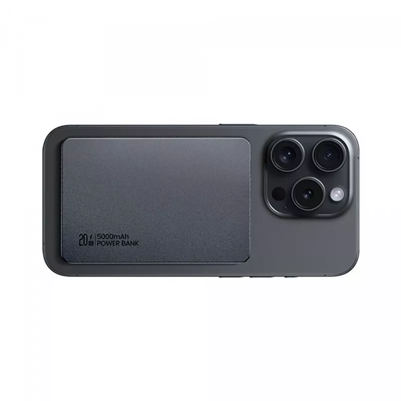 PowerBank 5000mAh 20W indução MagSafe titânio