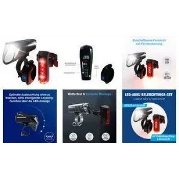 Conjunto de luzes para bicicleta FISCHER FAHRRAD PLUS 100/130 LED preto — frente 100 lm / trás 130 lm