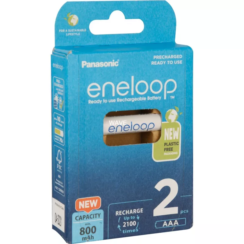 Pilhas recarregáveis PANASONIC ENELOOP AAA 800 mAh 2 unid. (BK-4MCDE/2CP)