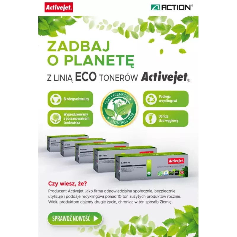 Toner compatível ActiveJet ATH-36NB Supreme para Canon/HP, preto, 2000 páginas, pack individual