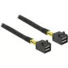 Delock - cabo SAS interno - SAS 6Gbit/s - 4x Mini SAS HD (SFF-8643) para 4x Mini SAS HD (SFF-8643) - 1,0m - para P/N: 62703, 62704 (83387)