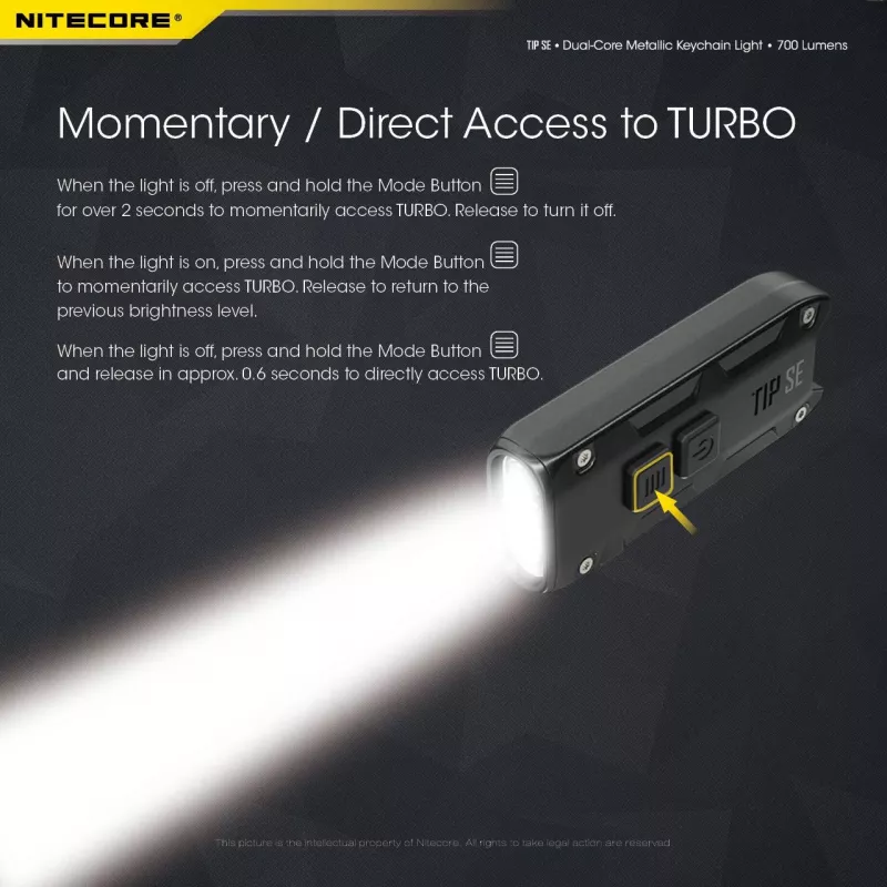 Lanterna de mão LED Nitecore TIP SE preto