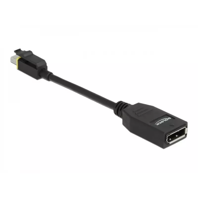 DeLOCK - Adaptador DisplayPort - Mini DisplayPort (M) com bloqueio para DisplayPort (F) - DisplayPort 1.4 - 15 cm - sem halogéneos, suporte 8K - Preto (65978)