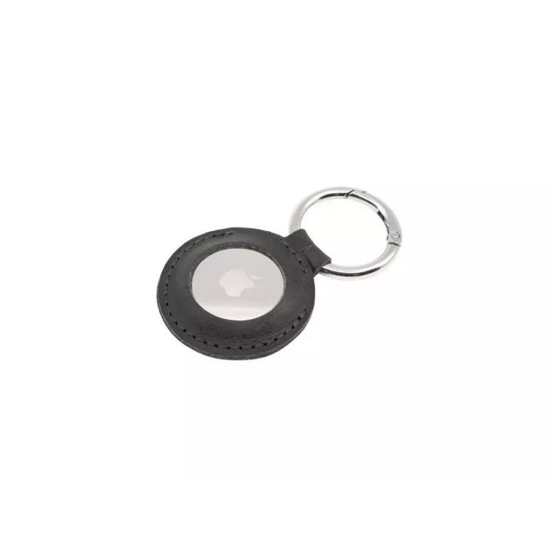 Capa protetora em pele para Apple AirTag FIXED FIXWAT-C2-BK pele de vaca genuína preta bolsa compacta