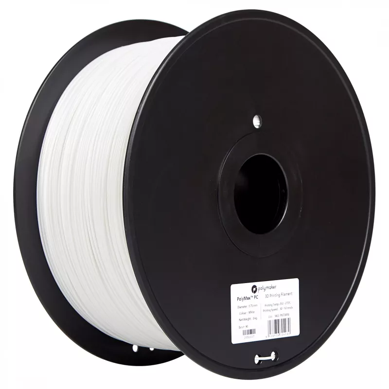 Filamento 3D POLYMAKER POLYMAX PC 1,75 mm branco 3 kg