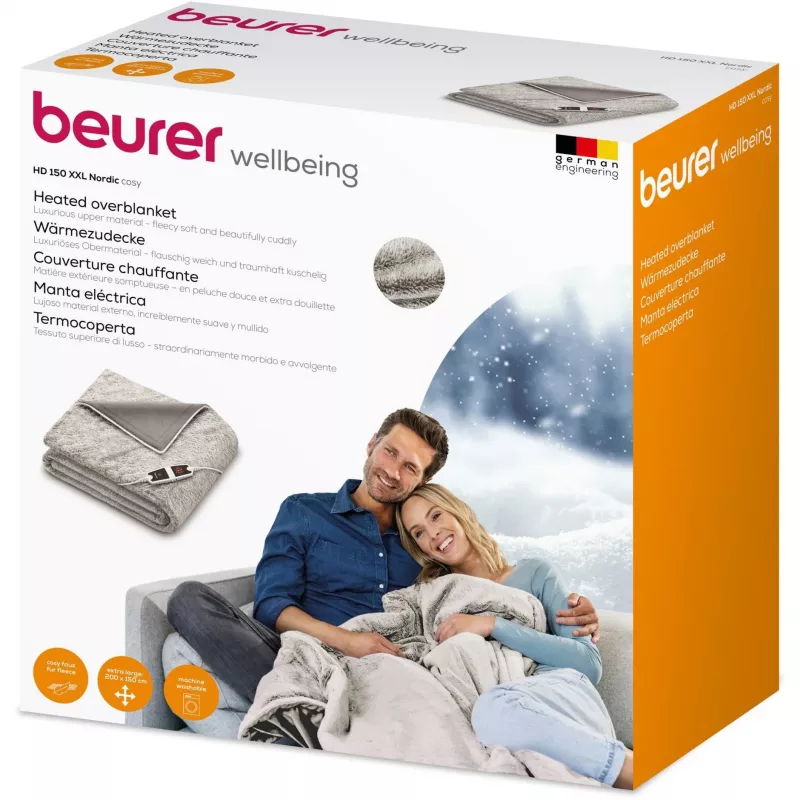 Beurer HD 150 XXL manta elétrica, lavável, 6 níveis de aquecimento