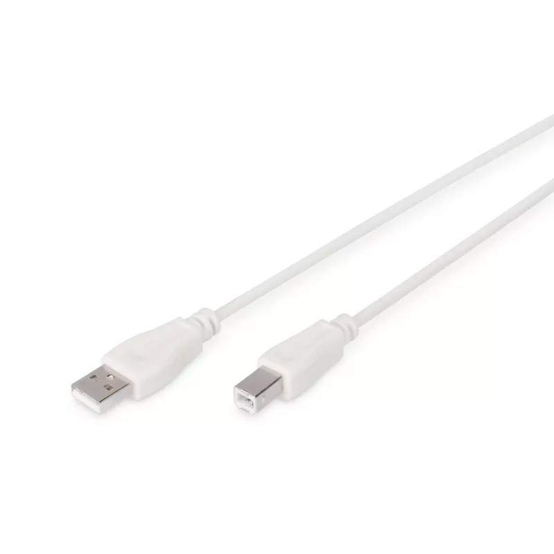 Cabo de ligação USB Assmann, Type-A - B M/M, 3,0 m, compatível com USB 2.0, UL, bege (AK-300102-030-E)