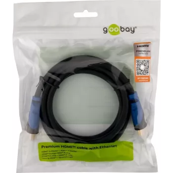 Cabo Wentronic Goobay Premium High Speed HDMI™ com Ethernet, 1 m - ficha HDMI™ A > ficha HDMI™ A (72316)