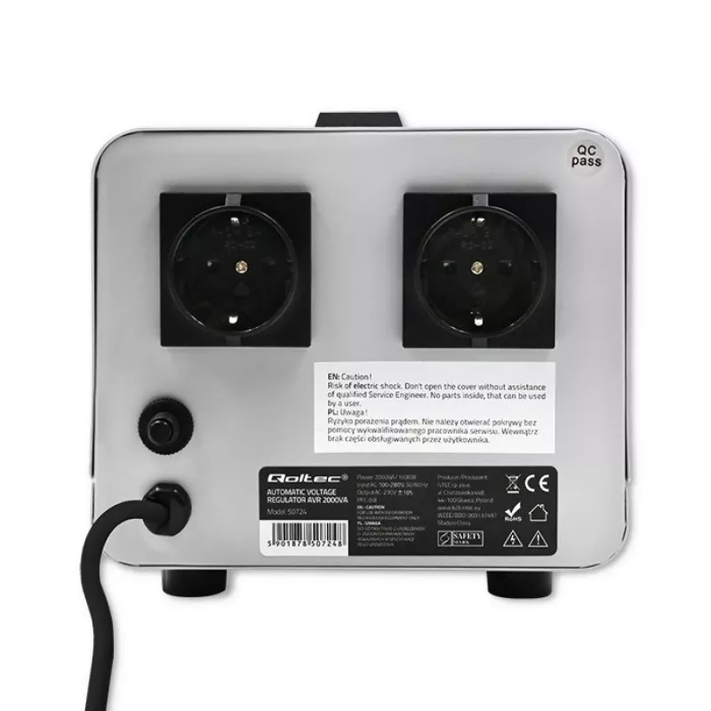 Estabilizador de tensão automático Qoltec 50724 AVR 2000VA