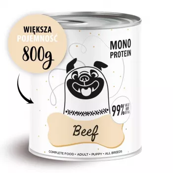 Comida húmida para cães PAKA ZWIERZAKA Pepe Beef 800 g — alimento completo para cães adultos, vaca, 86 % de humidade