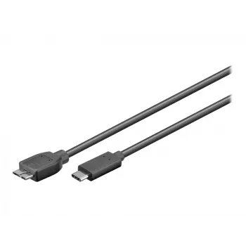 Cabo USB Wentronic goobay - Micro-USB Type-B (macho) para USB-C (macho) - USB 3.1 - 60 cm - ficha C reversível (67995)
