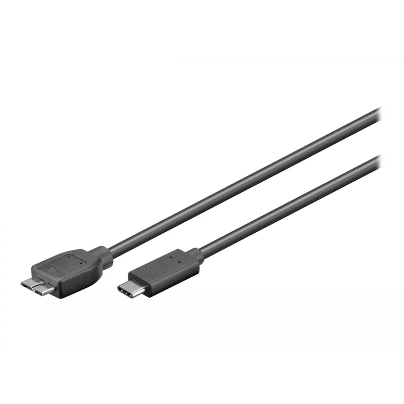 Cabo USB Wentronic goobay - Micro-USB Type-B (macho) para USB-C (macho) - USB 3.1 - 60 cm - ficha C reversível (67995)