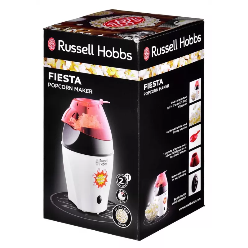 Máquina de pipocas Russell Hobbs Fiesta preto, vermelho, branco 1200 W