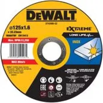 Disco de corte Dewalt Dewa DT43906-QZ aço inoxidável | plano 125x1,6 mm (DT43906-QZ)