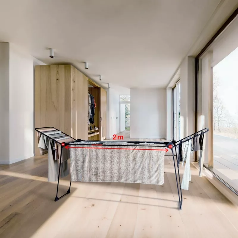 Estendal VILEDA Infinity Flex Ultimate Telescópico — preto, alumínio revestido, 30 m de área de secagem, dobrável, rodas