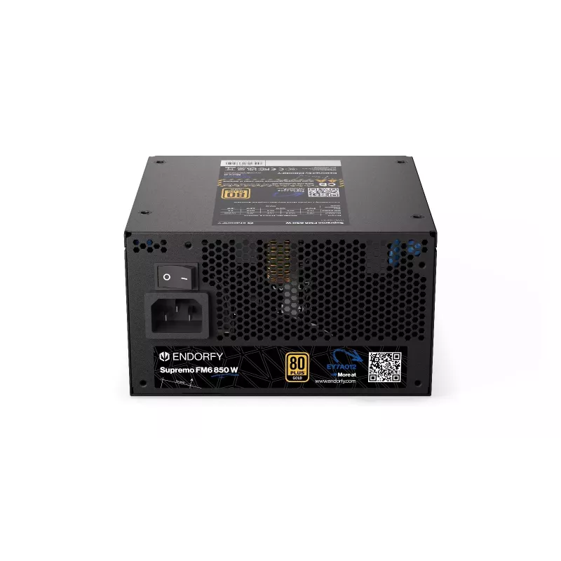 Fonte de alimentação ENDORFY Supremo FM6 850 W, 24-Pin-ATX, totalmente modular, 80 PLUS Gold, ventoinha de 120 mm, preto