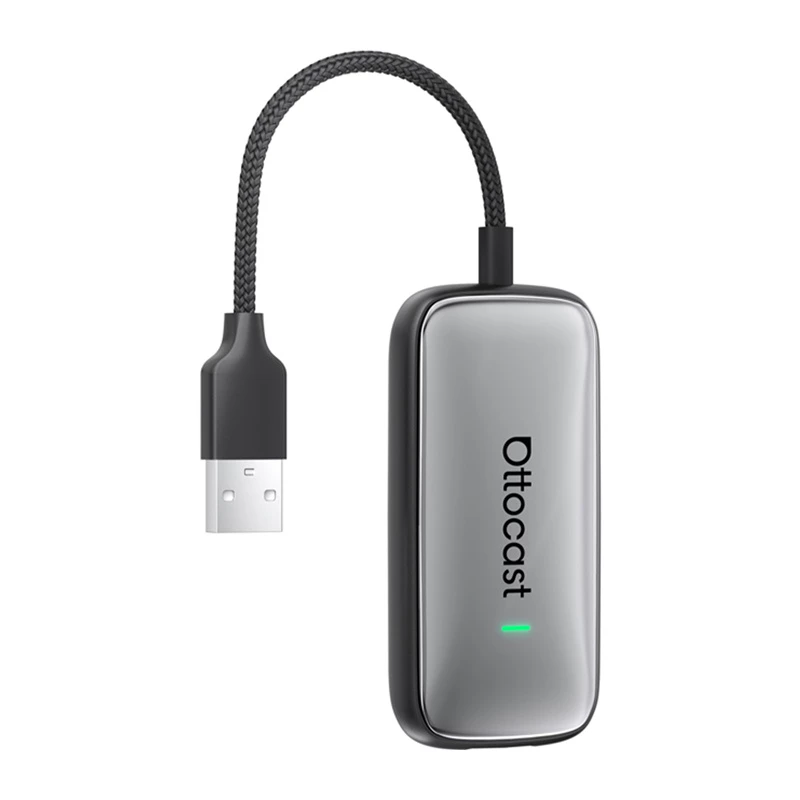 Adaptador sem fios Ottocast Play2Video CA515-T para CarPlay e Android Auto