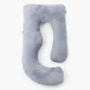 Almofada de gravidez em forma de U Momcozy PP101, veludo cinzento-escuro