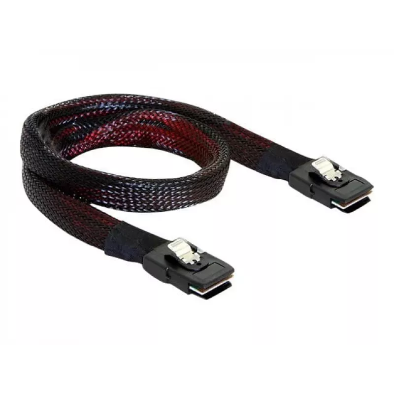 Cabo SAS DeLOCK 83073 0,1 m preto vermelho