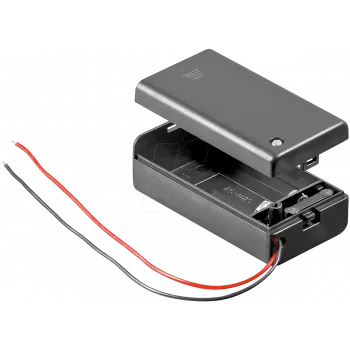 Wentronic Goobay 1x Suporte de pilha 9V bloco, preto - extremidades de cabo soltas, repelente à água (48171)