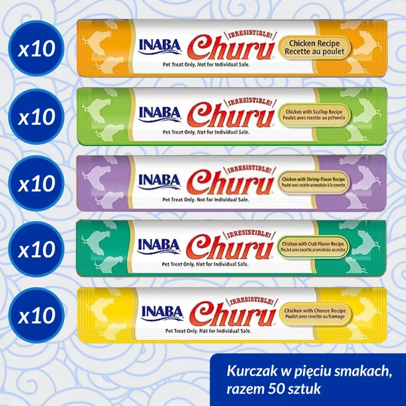 INABA Churu Varieties Chicken - guloseimas para gatos - 50 x 14g