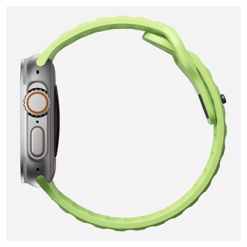 Pulseira Nomad Sport Band verde-clara de borracha — largura 21,5 mm, pulso 160–195 mm