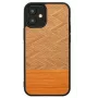Capa para telemóvel Man and Wood para iPhone 12 mini, espinha de peixe arancia preto