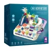 Conjunto de pista de corrida de brinquedo Extralink TOYS — conjunto de carros inteligente, peças de pista modulares, veículos a pilhas