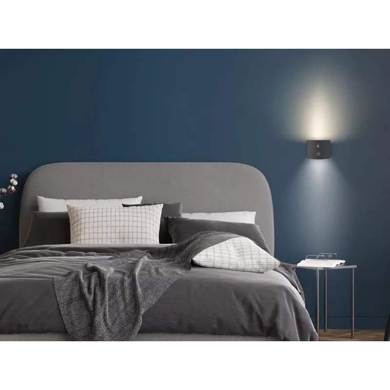 Beper P201UTP304 candeeiro LED recarregável com base magnética, mola e suporte de parede, 2,3 W, regulável, preto