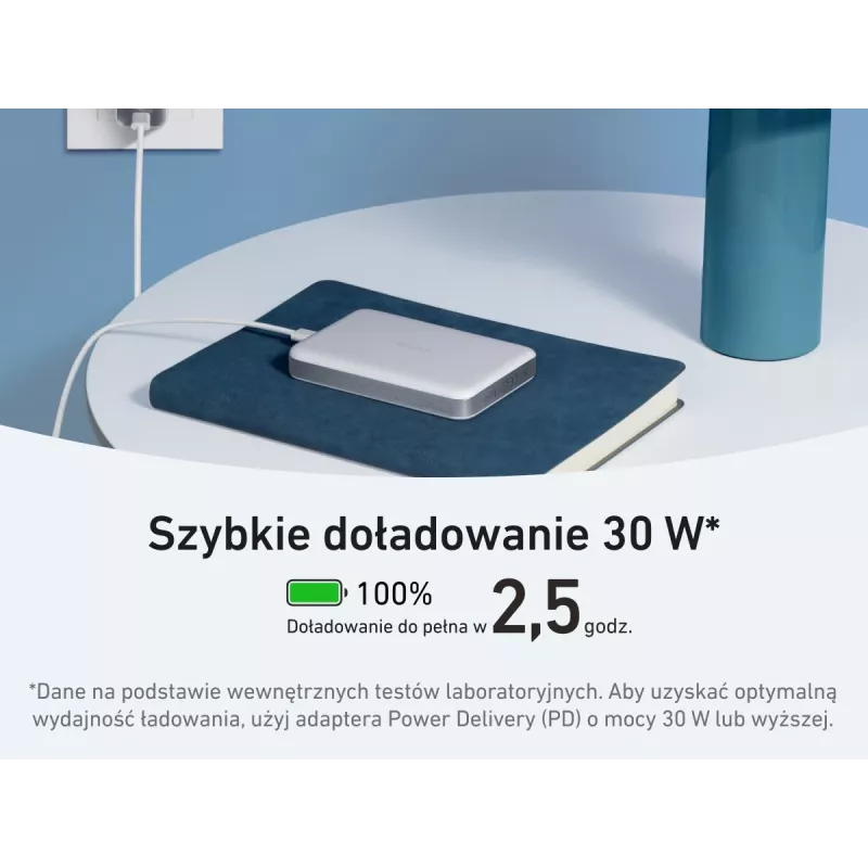 Power bank Anker MagGo 10K magnética sem fios branco, branco