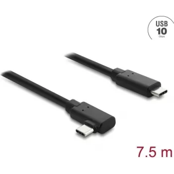 Cabo ótico ativo DELOCK USB Type-C 10 Gbit/s, conector angular macho para macho, 7,5 m