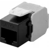 Wentronic Goobay CAT 6a KeyStone conector fêmea RJ45, não blindado, 500 MHz, preto-branco (90692)