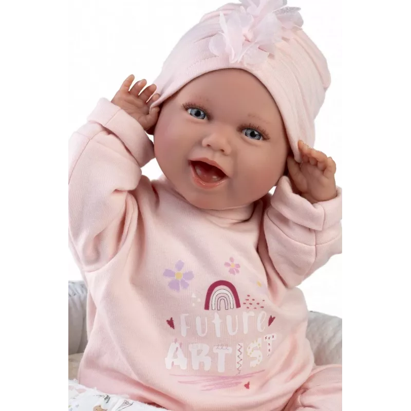 Boneca bebé Llorens Mimi Baby 42 cm — rosto realista, ri, corpo macio