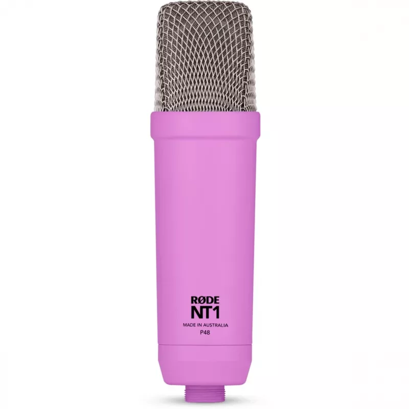 NT1 Signature + cabo XLR + braço de estúdio de secretária, microfone lilás, bundle