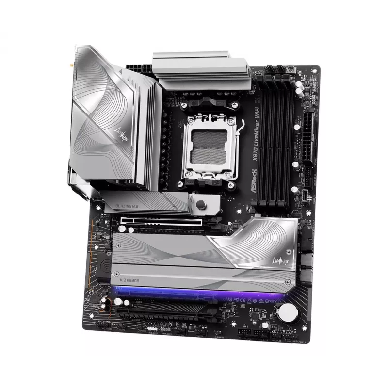 Motherboard ASROCK X870 (Socket AM5, ATX, DDR5, 4 slots de memória, X870LIVEMIXERWIFI)